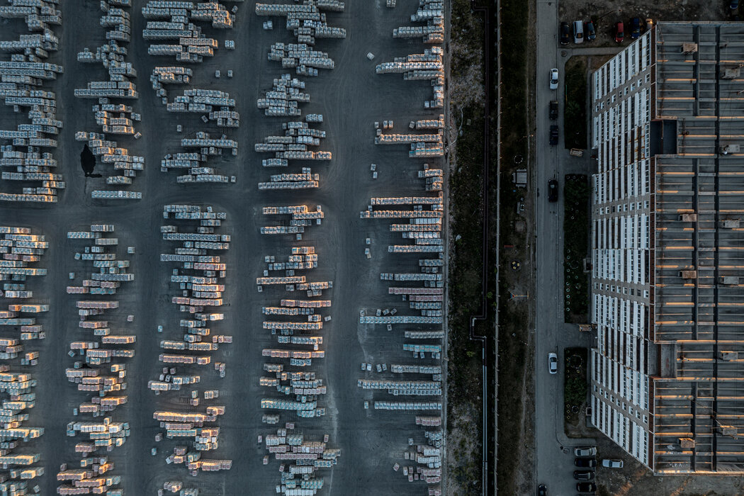 叶卡捷琳堡郊区陶瓷厂的鸟瞰图，那里有18名工人死于炭疽中毒。