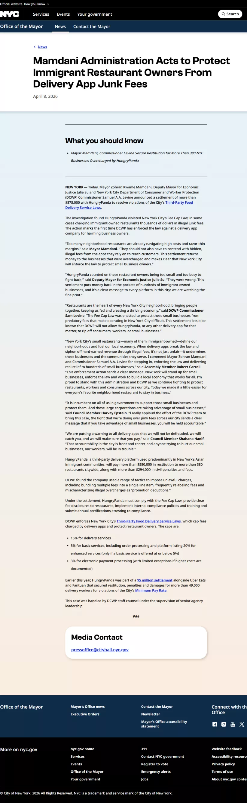 熊猫外卖被罚$87.5万 餐厅骑手全遭殃？纽约重拳出击