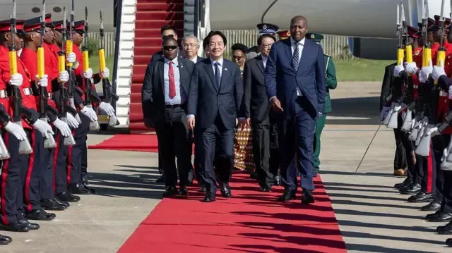 赖清德指责中国导致行程取消,宣布抵达史瓦帝尼